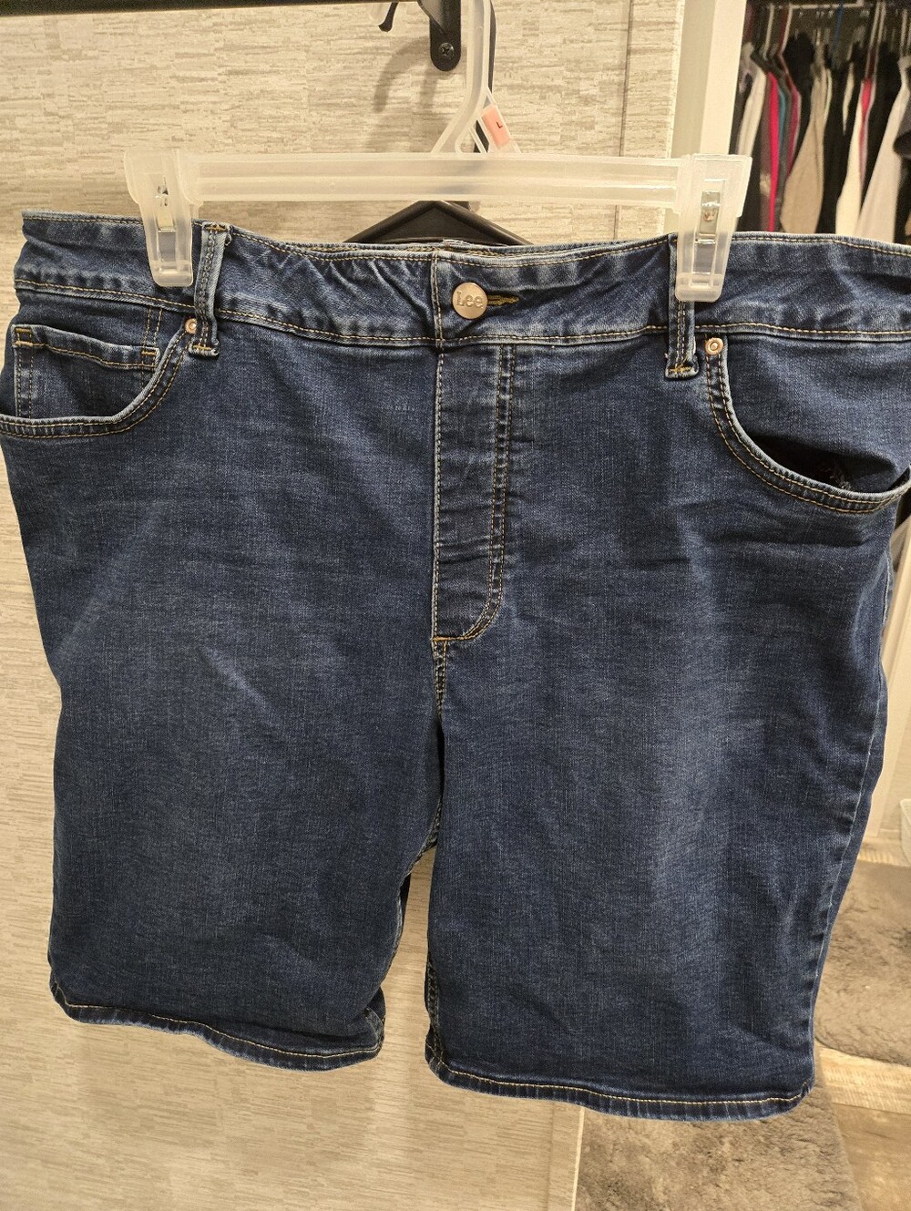Lee Womens Blue Denim Shorts - Classic Fit